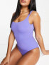 Фото #4 товара Weekday Desert swimsuit with square neck in purple