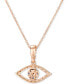 Blueberry Sapphire™ (1/20 ct. t.w.) & Diamond (1/5 ct. t.w.) Evil Eye 18" Pendant Necklace in Rose Gold