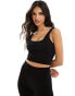 Фото #1 товара ASOS 4505 Icon seamless rib square neck vest in black