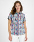 Фото #1 товара Women's Patchwork Plaid Cotton Shirt