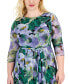 Фото #4 товара Plus Size Floral-Print Maxi Dress