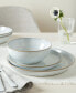 White Speckle Stoneware Coupe Dinner Plates, Set of 4
