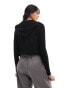 Фото #2 товара Cotton On fitted knit hoodie in black