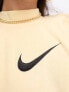 Фото #4 товара Nike midi swoosh mock terry crop t-shirt in pale vanilla