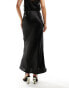 Kaiia satin maxi skirt in black