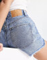 Cotton On high waist mom rip denim shorts in blue