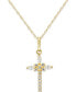 Фото #1 товара Macy's cubic Zirconia Cross Necklace in 10k Gold