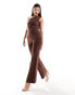 Фото #1 товара Vesper flare trouser co-ord in chocolate