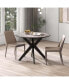 Round Dining Table 36" Faux Marble Tabletop Rubber Wood Legs Kitchen