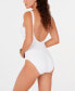 Фото #2 товара Michael Kors Womens Lace-Up One-Piece Swimsuit White Size 10