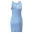 Фото #2 товара Puma Classics Ribbed Sleeveless Crew Neck Dress Womens Blue Casual 53807993