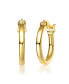 ფოტო #1 პროდუქტის Radiant Sterling Silver & 14K Gold Plated Cubic Zirconia Hoop Earrings
