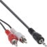 Фото #1 товара InLine Audio cable 2x RCA male / 3.5mm Stereo male 1m