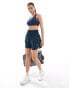 Nike Training One high waisted 3 inch shorts in navy Синий, M - фото #1