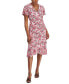 Фото #1 товара Платье женское AK Anne Klein petite Flutter-Sleeve Faux-Wrap Dress.