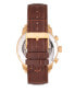 Automatic Arthur Gold Case, Genuine Brown Leather Watch 45mm