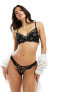 Фото #1 товара Boux Avenue Rosalie romantic rose embroidered thong in black