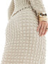 Vero Moda textured midi skirt co-ord in beige Серый, M - фото #3