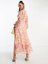Фото #4 товара Вечернее платье Miss Selfridge – Макси платье из шифона с оборками и ярким цветочным узором