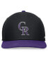 Фото #3 товара Men's Black/Purple Colorado Rockies Evergreen Two-Tone Snapback Hat