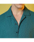 ფოტო #4 პროდუქტის Men's Teal Green Self-Design Creased Striped Shirt