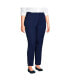 Фото #11 товара Plus Size High Rise Bi Stretch Pintuck Pencil Ankle Pants