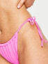 ASOS DESIGN – Mix-and-Match – Seitlich gebundene Bikinihose in leuchtendem Rosa