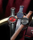 ფოტო #2 პროდუქტის Men's Brown Leather Strap Watch 42mm