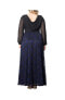 ფოტო #2 პროდუქტის Plus Size Mon Tresor Long Sleeve Lace Evening Gown