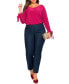 Фото #1 товара Plus Size Tall Kady Fit Double-Weave Pant