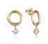 Gold-plated dangle earrings with zircon Elegant 13213E100-30