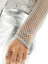 Фото #5 товара Pimkie long sleeve fishnet top in silver