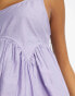 ASOS DESIGN square neck midi smock sundress in lavender Фиолетовый, 34 - фото #3