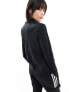 Adidas Training Hyperglam 1/4 zip top in black Черно-белый, XS - фото #7