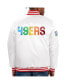 Men's White Distressed San Francisco 49ers Pride Full-Snap Varsity Jacket