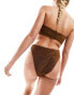 The Frolic serenity high leg bikini bottom in dark chocolate glitter