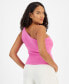 Фото #2 товара Women's One-Shoulder Sleeveless Ribbed Sweater, Created for Macy's