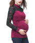 Фото #3 товара Maternity Mock Neck Lace Trim Top