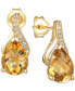 ფოტო #1 პროდუქტის Amethyst (2-1/10 ct. t.w.) & Diamond Accent Drop Earrings in 14k Gold (Also Available in Citrine, Mystic Topaz, Blue Topaz, and Rhodolite Garnet)