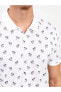 Polo Yaka Kısa Kollu Desenli Pike Erkek Tişört