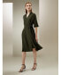 Фото #2 товара Women's Front Tie Wrap Silk Dress