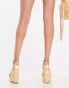 Фото #4 товара Simmi London Wide Fit Nadir skinny strap espadrille wedge sandals in gold