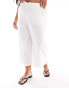 ASOS DESIGN Curve pull on culotte with linen in white