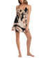 ფოტო #1 პროდუქტის Women's Printed V-Neck Satin Chemise