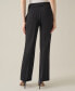 ფოტო #6 პროდუქტის Women's Pull-On Mid-Rise Faux-Fly Straight-Leg Pants