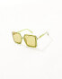 Фото #2 товара South Beach 70's oversized square sunglasses in green