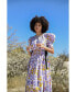 Фото #3 товара Purple Floral Cotton Midi Dress