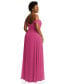 Фото #1 товара Plus Size Off-the-Shoulder Basque Neck Maxi Dress with Flounce Sleeves