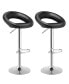 Фото #2 товара Set of 2 Bar Stools Adjustable PU Leather Barstools Swivel