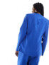 Фото #7 товара Extro & Vert tailored buttoned blazer in cobalt co-ord